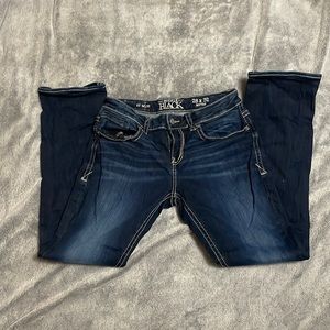 Buckle black fit number 76 boot cut jeans size 28 31 inch inseam